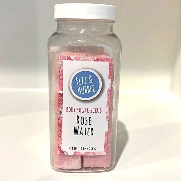 Fizz & Bubble ROSE WATER BODY SUGAR SCRUBS brand new made in the USA!!! - Picture 1 of 5